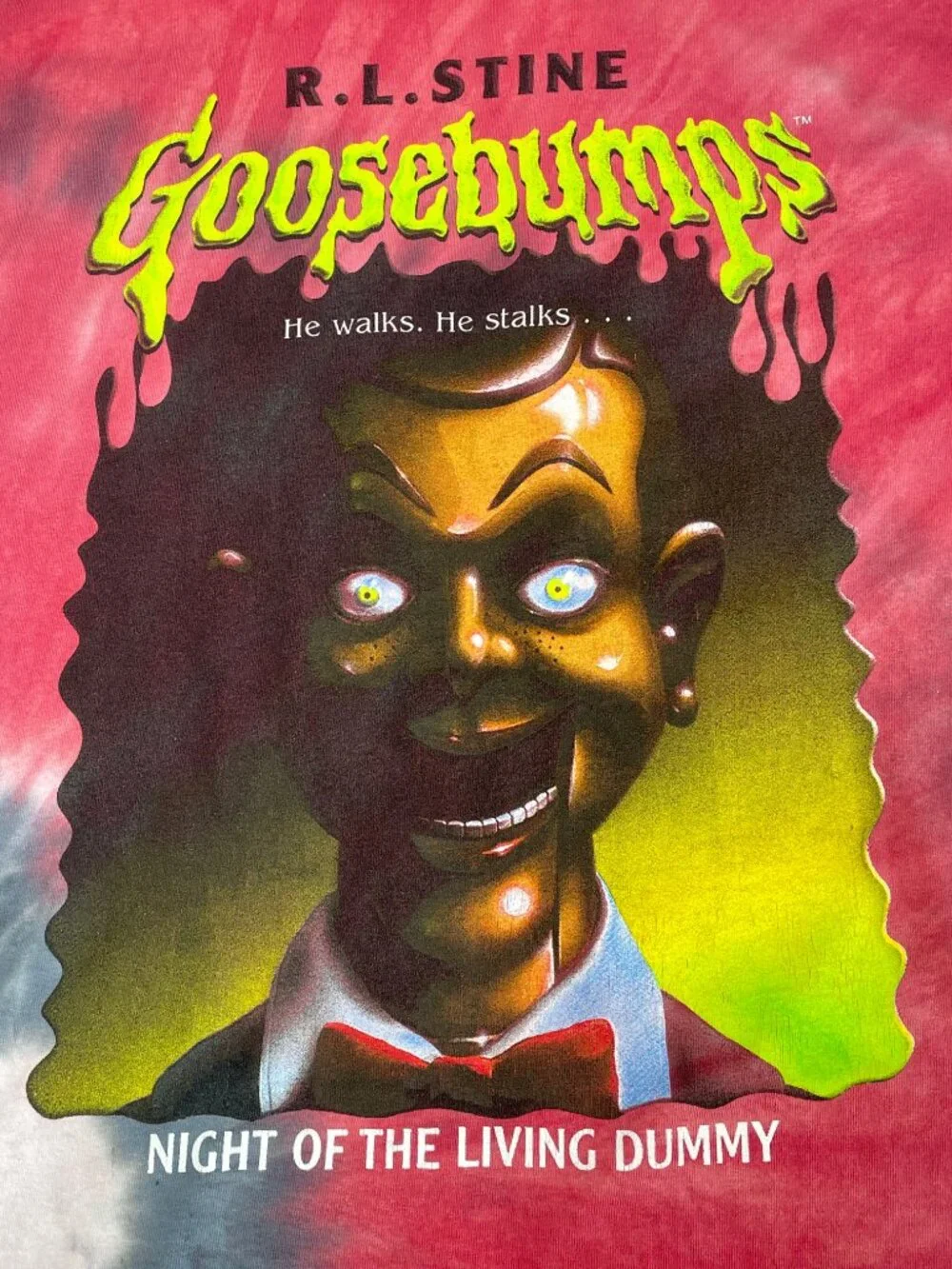 Goosebumps Slappy Night of the Living Dummy Tie Dye Shirt M R.L. Stine